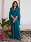 Emerald Green Embellished Crepe Kaftan for Women Formal Wear