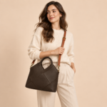 Genuine Leather Tote Bag, Structured Office Handbag, Minimalist Work Bag
